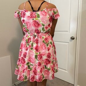 pink rose dress